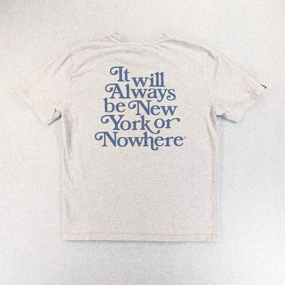 NYON New York or Nowhere T-Shirt Gray Blue Mens Small 20x25 NYC Streetwear